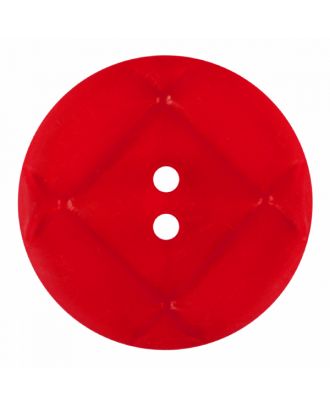 Plexiglasknopf rund mit matter Oberfläche und 2 Löchern - Größe: 23mm - Farbe: rot - Art.-Nr.: 346857