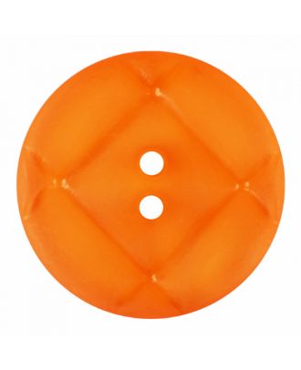 Plexiglasknopf rund mit matter Oberfläche und 2 Löchern - Größe: 28mm - Farbe: orange - Art.-Nr.: 376835