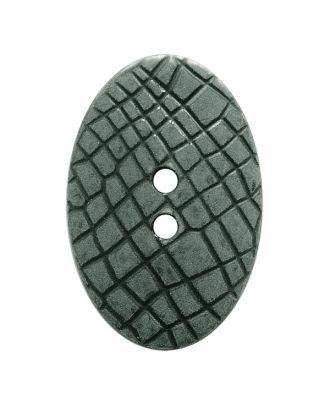 polyamide button oval-shaped "Vintage Look" with fine structure and 2 holes - Size: 20mm - Color: grau - Art.No.: 317800