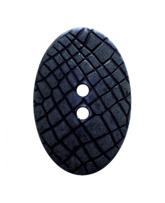 polyamide button oval-shaped "Vintage Look" with fine structure and 2 holes - Size: 20mm - Color: dunkelblau - Art.No.: 317806