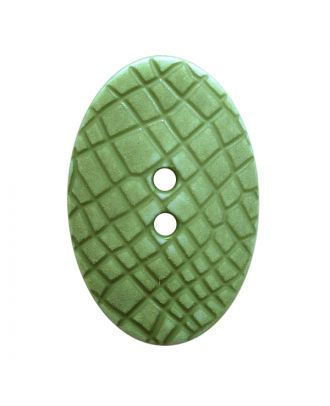 polyamide button oval-shaped "Vintage Look" with fine structure and 2 holes - Size: 20mm - Color: hellgrün - Art.No.: 317808