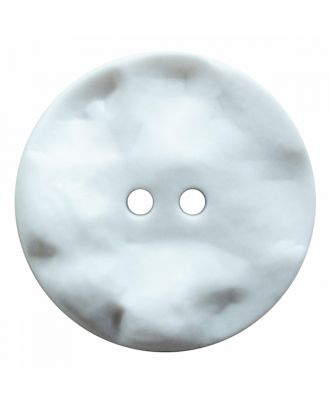 Polyamidknopf rund mit hügeliger Oberfläche und 2 Löchern - Größe:  30mm - Farbe: weiß - ArtNr.: 380417
