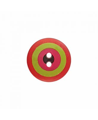 Kaffe Fassett Button “Target”, polyamide round shape 2 holes - Size: 15mm - Color: red/green/pink/black - Art.-Nr.: 261396