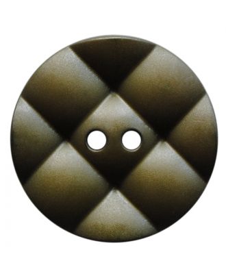 polyamide button round with pillow-shaped surface and 2 holes - Size: 18mm - Color: khaki - Art.No.: 317844