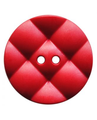 Polyamidknopf rund mit kissenförmiger Oberfläche und 2 Löchern - Größe:  23mm - Farbe: rot - ArtNr.: 347846