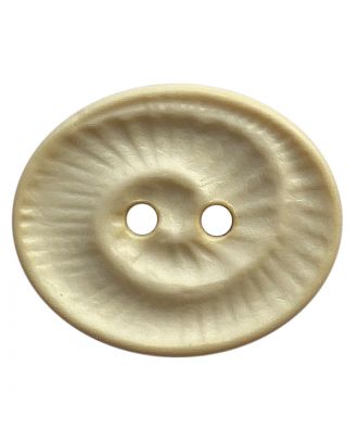 Polyamidknopf oval mit 2 Löchern - Größe:  23mm - Farbe: hellbeige - ArtNr.: 348820