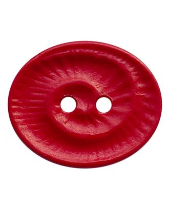 Polyamidknopf oval mit 2 Löchern - Größe:  18mm - Farbe: rot - ArtNr.: 318837