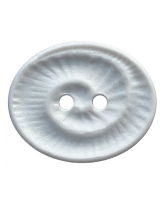 Polyamidknopf oval mit 2 Löchern - Größe:  18mm - Farbe: weiß - ArtNr.: 311119