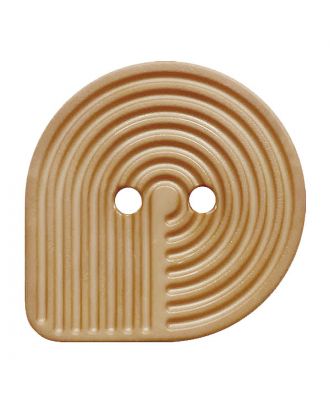 Polyamidknopf oval mit 2 Löchern - Größe:  32mm - Farbe: beige - ArtNr.: 382008