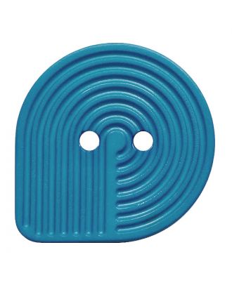 Polyamidknopf oval mit 2 Löchern - Größe:  32mm - Farbe: blau - ArtNr.: 382010