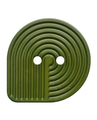 polyamide button oval-shaped with 2 holes - Size: 32mm - Color: khaki - Art.No.: 382012