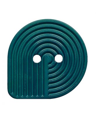 Polyamidknopf oval mit 2 Löchern - Größe:  20mm - Farbe: petrol - ArtNr.: 312007