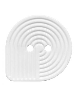 Polyamidknopf oval mit 2 Löchern - Größe:  32mm - Farbe: weiß - ArtNr.: 380425