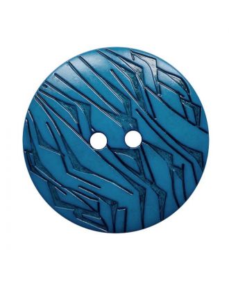 Polyamidknopf rund mit schwarzem Lack und 2 Löchern - Größe:  28mm - Farbe: blau - ArtNr.: 372003