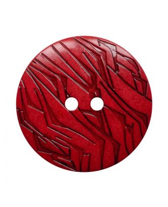 Polyamidknopf rund mit schwarzem Lack und 2 Löchern - Größe:  18mm - Farbe: rot - ArtNr.: 312029