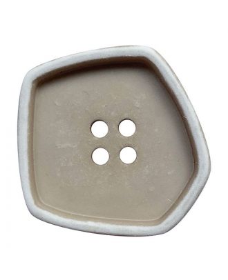 polyamide button square-shaped "vintage look" with 4 holes - Size: 30mm - Color: beige - Art.No.: 392000