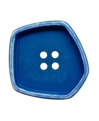 Polyamidknopf quadratisch im "Vintage Look" mit 4 Löchern - Größe:  30mm - Farbe: blau - ArtNr.: 392002