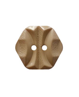 Polyamidknopf sechseckig mit 2 Löchern - Größe:  18mm - Farbe: beige - ArtNr.: 315001