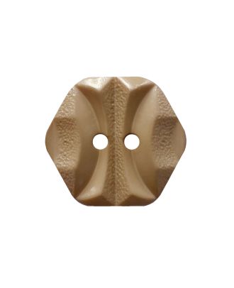 polyamide button hexagonal with 2 holes - Size: 23mm - Color: beige - Art.No.: 345008