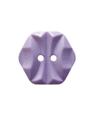 Polyamidknopf sechseckig mit 2 Löchern - Größe:  23mm - Farbe: lila - ArtNr.: 345011