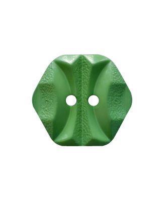 Polyamidknopf sechseckig mit 2 Löchern - Größe:  23mm - Farbe: grün - ArtNr.: 345012