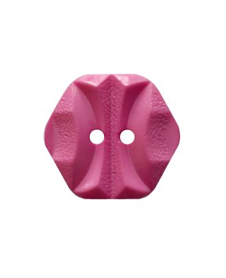 Polyamidknopf sechseckig mit 2 Löchern - Größe:  18mm - Farbe: pink - ArtNr.: 315007