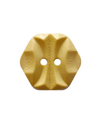 Polyamidknopf sechseckig mit 2 Löchern - Größe:  18mm - Farbe: gelb - ArtNr.: 315008