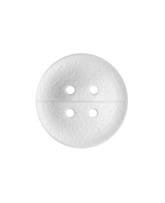 Polyamidknopf rund mit matter,fein strukturierter Oberfläche und 4 Löchern - Größe:  25mm - Farbe: weiß - ArtNr.: 370955