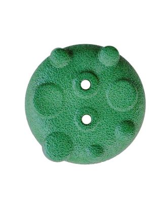 Polyamidknopf rund mit matter, ungleichmäßiger Oberfläche und 2 Löchern - Größe:  28mm - Farbe: grün - ArtNr.: 386006