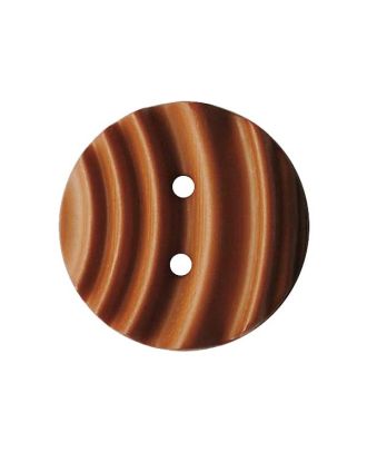 Polyamidknopf rund mit matter, wellenförmiger Oberfläche und 2 Löchern - Größe:  25mm - Farbe: braun - ArtNr.: 376002