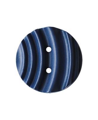 Polyamidknopf rund mit matter, wellenförmiger Oberfläche und 2 Löchern - Größe:  20mm - Farbe: blau - ArtNr.: 336004