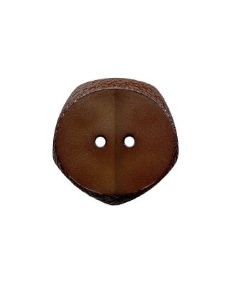 Polyamidknopf  fünfeckig mit 2 Löchern - Größe:  28mm - Farbe: dunkelbraun - ArtNr.: 388007