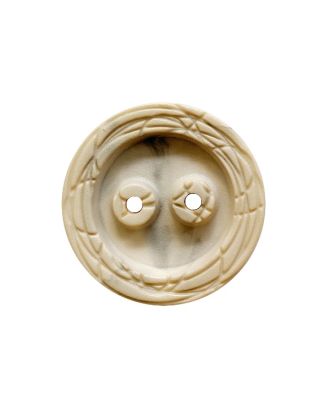Polyamidknopf rund, mamoriert mit 2 Löchern - Größe:  25mm - Farbe: beige - ArtNr.: 378000