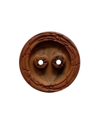 Polyamidknopf rund, mamoriert mit 2 Löchern - Größe:  25mm - Farbe: braun - ArtNr.: 378001