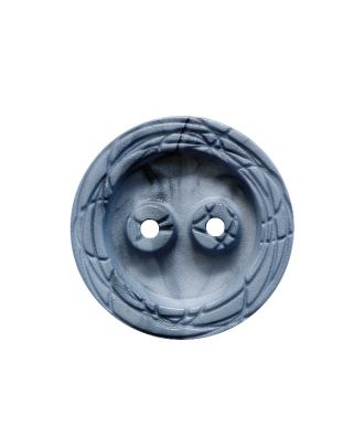 Polyamidknopf rund, mamoriert mit 2 Löchern - Größe:  25mm - Farbe: blau - ArtNr.: 378002