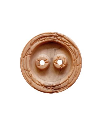 Polyamidknopf rund, mamoriert mit 2 Löchern - Größe:  30mm - Farbe: apricot - ArtNr.: 398004
