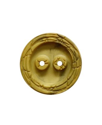 Polyamidknopf rund, mamoriert mit 2 Löchern - Größe:  25mm - Farbe: gelb - ArtNr.: 378006