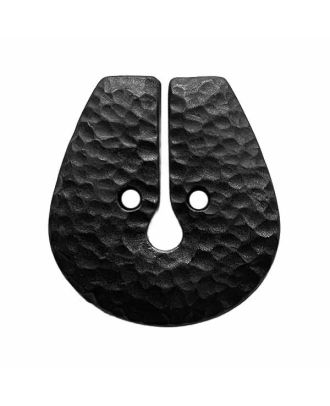 Polyamidknopf in der Form eines Hufeisens mit 2 Löchern - Größe:  34mm - Farbe: schwarz - ArtNr.: 420103