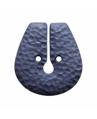 Polyamidknopf in der Form eines Hufeisens mit 2 Löchern - Größe:  28mm - Farbe: blau - ArtNr.: 382119