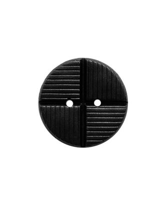 Polyamidknopf, rund, mit Oberflächenstruktur und 2 Löchern - Größe:  23mm - Farbe: schwarz - ArtNr.: 341535