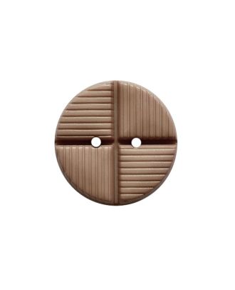 Polyamidknopf, rund, mit Oberflächenstruktur und 2 Löchern - Größe:  23mm - Farbe: braun - ArtNr.: 343118