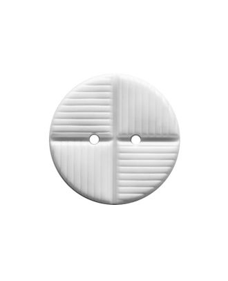 Polyamidknopf, rund, mit Oberflächenstruktur und 2 Löchern - Größe:  23mm - Farbe: weiß - ArtNr.: 341534