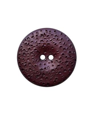 Polyamidknopf. rund, strukturierte Oberfläche, 2 Löcher - Größe:  28mm - Farbe: braun - ArtNr.: 385107