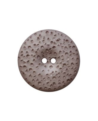 Polyamidknopf. rund, strukturierte Oberfläche, 2 Löcher - Größe:  28mm - Farbe: braun - ArtNr.: 385108