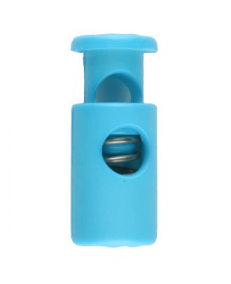 Kordelstopper rund mit Feder - Größe: 23mm - Farbe: blau - Art.Nr. 261253