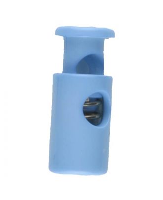 Kordelstopper rund mit Feder - Größe: 23mm - Farbe: blau - Art.Nr. 260602