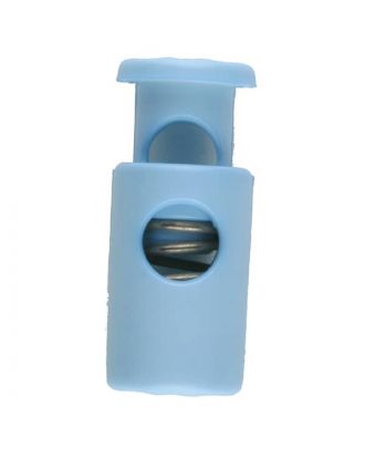 Kordelstopper rund mit Feder - Größe: 28mm - Farbe: blau - Art.Nr. 281073