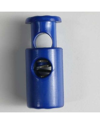 Kordelstopper rund mit Feder - Größe: 28mm - Farbe: blau - Art.Nr. 280560