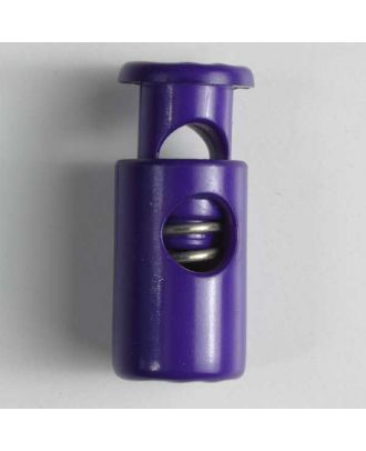 Kordelstopper rund mit Feder - Größe: 23mm - Farbe: lila - Art.Nr. 260606