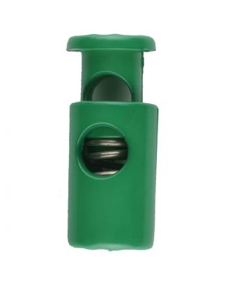 Kordelstopper rund mit Feder - Größe: 23mm - Farbe: grün - Art.Nr. 261255